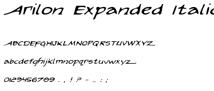 Arilon Expanded Italic font